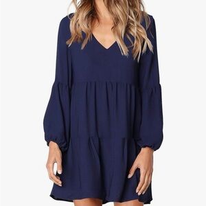 Elegant Navy Blue Women's Dress